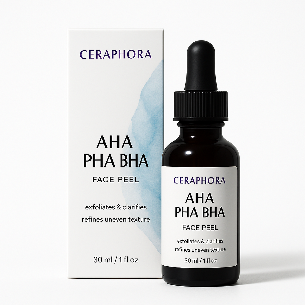 Ceraphora AHA + PHA + BHA Face Peel – Exfoliating Glow Solution
